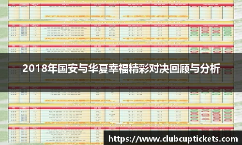 2018年国安与华夏幸福精彩对决回顾与分析